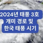 2024년 태풍 3호 개미 경로 및 한국 태풍 시기