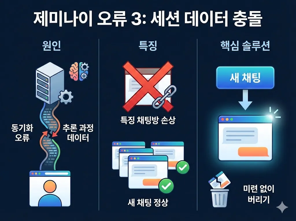 제미나이 '오류 3'의 실체: 세션 데이터 충돌